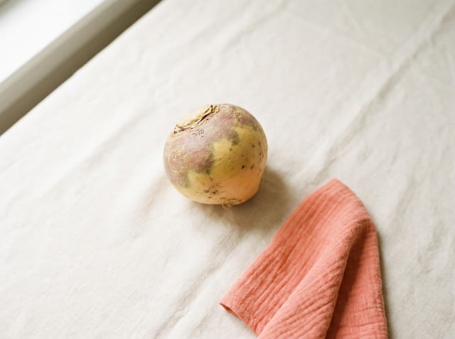 A rutabaga, the size of a baby at week 25