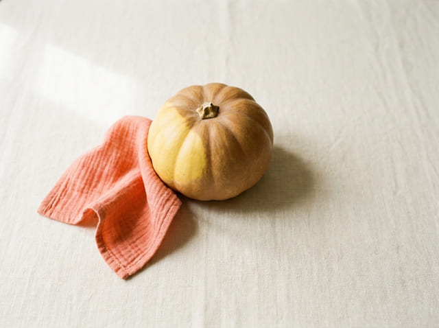 A small pumpkin, the size of a baby at week 40